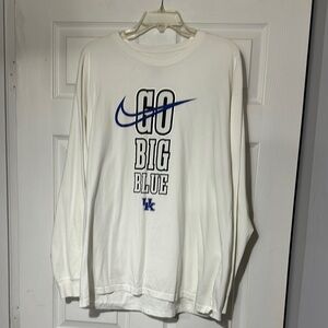 Nike White 'Go Big Blue' Long Sleeve Shirt